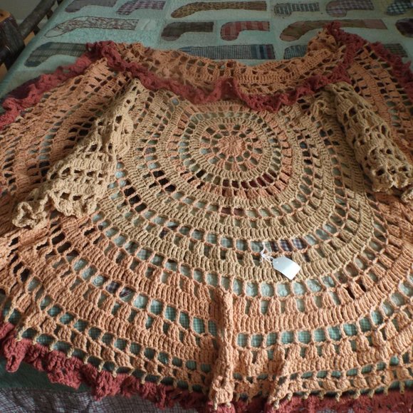Hand Made Cotton Long Cardigan Boho Inspired - Picture 3 of 6